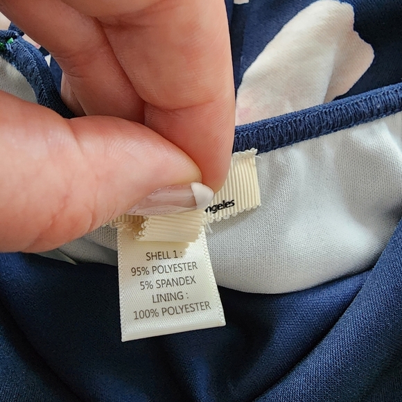 Monteau Womens Small Dress Navy Blue Floral Fit & Flare - Picture 5 of 5